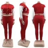 Bayan Beyzbol Üniforması Eşofman Moda Trend Artı Boyutu Patchwork Ceket Joggers Pantolon Kıyafetler Tasarımcı Kadın Rahat 2 İki Adet Setleri