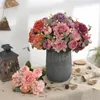 Hydrangea de peonía falsa (6 tallos / manojo) 11.42 "Longitud Simulación de aceite Ptting Rose para casas de boda Flores artificiales decorativas