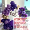 112pcs metal dourado misto misto de látex roxo Balão de balão de guirlanda arco para o bebê 1º aniversário decoração de decoração de balões T200526