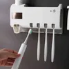Portaspazzolino Dispenser di dentifricio Contenitore per bagno a energia solare Carica USB multifunzione 211222