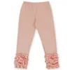 Baby ren färg långa byxor pojkar tjejer lotus lövkant byxor mångsidiga leggings multicolor hot sale 20fy j2