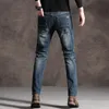 Sonbahar ve kış kot erkek normal uygun kot pantolon erkek tasarımcı takılı pantolon 2020 de siyah mavi