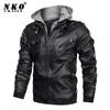 CHAIFENKO Marque Manteau d'hiver Mode À Capuchon Moto PU Veste Casual Biker Faux Vestes En Cuir Hommes 201215