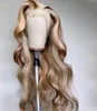 Babyhaar-Perücke, 33 x 10 cm, Spitze, natürliche Körperwelle, transparent, HD-Spitzefront-Perücke, Körperwelle, Echthaar-Perücken, Braun, Ingwer, Blond, Orange, Ombré-Farbe für Frauen