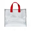 Mulheres Transparente PVC Bolsa Viagem Beach Saco De Ombro Clear Reusável Saco De Compras Bolsa Toda Toda Water Waterproof P