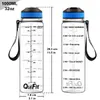 QuiFit 1L 34oz Tritan Su Şişesi Ile Saman veya Filp BPA Ücretsiz Içki Şişeleri Taşınabilir Protein Çalkalayıcı Spor Salonu Sürahi 201106