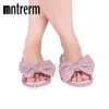 Mntrerm Spring And Autumn Bow House Slippers Women s Indoor Shoes Fashion Flax Home Lucy Refers To At 201130