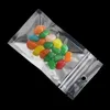 sacchetti di imballaggio per caramelle di caramelle gommose acide in mylar Sacchetto per alimenti in plastica di alluminio trasparente con pellicola in poliestere argento richiudibile con cerniera