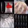 Long Ballet Falso Nails Caixão Falso Unhas Full Nail Dicas Ballet Acrílico Acrílico Prego Falso Capa Completa (500pcs Set)