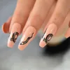 False Nails Nude Color Artificial Ballerina Nail Art Tips Snake Pattern Fake Long High Quality