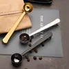 2020 Cucchiai Creatività Cucchiaio dosatore per caffè in acciaio inossidabile con clip di tenuta Cucchiaio dosatore in metallo con bilancia da cucina