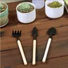 Mini ferramenta de jardinagem portátil Handle Metal Head Head Shovel Rake Ferramentas Bonsai para Flores Plantas 3pcs / Set YHM299-WLL