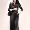 fashion work style women temperament comfortable high quality jumpsuit new arrival elegant OL casual classical striped jumpsuit T200701