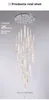 Nowoczesny żyrandol LED Crystal Schody Lights do Room Home Living Schody Long Wiszące Żywy Korytarz Lobby Decor Luster