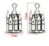 200 Stuks veel legering Antiek Verzilverd Kasteel Huis Charms Hanger voor Sieraden Maken Armband Accessoires DIY 22x12mm263Z