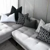 Kussen/decoratief kussen origineel ontwerp kussenomslag abstracte geometrische zwarte witte worp case sofa stoel zonder vulling1