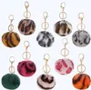 2021 8 cm bicolore lapin fourrure boule porte-clés sac en peluche voiture porte-clés pendentif porte-clés anneaux pour femmes mode bijoux