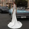 Seksi Memid Gelinlik 2021 Yeni Varış Bir Omuz Boncuk Kemer Basit Mahkemesi Tren Gelin Kıyafeti Vestido de Mariee