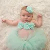 Kjolar baby girls tulle tutu kjol + blommor POGGE PROPS Toddler spädbarn boll klänning kostym po