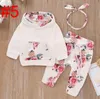 8 Style Baby Girls Cartoon Set Infant Girls Solide à manches longues Sweat à capuche Kids Casual Casual Casual Toddler Baby Turnits Pantalon Floral avec HE8707736