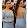 Elegant Sky Blue sleeveless Evening Dresses Women Event Occasion Formal Gowns Custom Lace Tulle Prom Dress