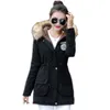 Lange Parkas Weibliche Damen Winterjacke Mantel Dicke Baumwolle Warme Jacke Damen Outwear Parkas Plus Größe Pelzmantel 201110