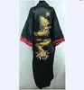 Chinois Double-Face Hommes Satin De Soie Hommes Dragon Kimono Robe Robe Peignoir Robe