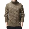 Designer preto gola alta suéteres masculino grosso quente inverno camisola para homem casual pull homme algodão pulôver masculino padrão geométrico