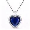 Coração titânico dos colares oceânicos para mulheres azul romântico pingente colar wtih saco de veludo atacado dropshipping1