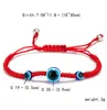Bracelet à cordes rouges porte-bonheur, réglable à la main, bleu turc, breloque mauvais œil, pour femmes et hommes, bijoux d'amitié, cadeaux de fête, vente en gros