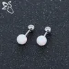 Charmantes boucles d'oreilles boule ronde vraies pierres d'opale Brinco acier percé clous d'oreille cadeau d'anniversaire pour les filles ami Bijoux17903294