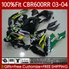 OEM Fairings For HONDA CBR600F5 CBR 600 RR F5 CC 2003 2004 Body 71No.93 CBR 600CC 600RR 600F5 03-04 CBR-600 CBR600 RR CBR600RR 03 04 Injection mold Bodywork Movistar black