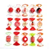 15 PCS Murano 수제 빨간 유리 사탕 예술 크리스마스 장식 펜던트 펜던트 방 테이블 장식 홈 장식 액세서리 파티 호의 20122914