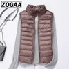 ZOGAA otoño nuevas mujeres gruesas chaleco sin mangas chaqueta cintura abrigo invierno moda Casual cálido algodón acolchado chalecos chaleco 201031