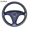 GKMHiR Genuine Leather Black Steering Wheel Cover Hand-Stitched Car Steering Cover for E36 E39 E46 Lnterior Accessories1