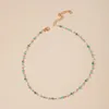 Chokers Bohemian Green Beads Choker Necklace For Women Charm Party Crystal Chain Clavicle Female Jewelry Gift16875298