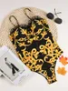 Gold Flower Fashion Swimwear Bikini Set for Women Girl Girl Swimsuit with Pad Bandage Twopiece Sexy Bathing Suite6456419