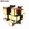 미러 큐브 매직 스피드 3x3x3 큐브 실버 골드 스티커 전문 퍼즐 큐브 어린이를위한 장난감