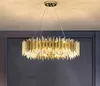 Manggic Nowy Projekt Złoty Pierścień LED Żyrandole Krystaliczna Żyrandol Lampa Nowoczesny salon Kryształ Złote Światła