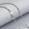 Solid 925 Sterling Silver Chain Necklace 40CM/45CM length White Gold Color Pretty Silver Chain dossy Jewelry Q0531