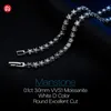 GIGAJEWE 3 0mmX30Pcs D Color Round Cut Link Chain White Gold Plated 925 Silver Moissanite Tennis Bracelet Woman Girlfriend Gift GM204F