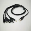 Cordons de câble de charge de chargeur USB 5 en 1 1.2M pour Nintendo NDSL / NDS NDSI XL 3DS / PSP / WII U /GBA SP