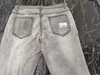 メンズスキニージーンズキルティング刺繍ジーンズリッピンググリッドストレッチデニムパンツ男性パッチワークジョギングズボンS-4XL 220302