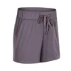 Dubbelzijdige nylon yoga short voor dames trekkoord running fitness fietser shorts elastisch met pocket tennisbroek