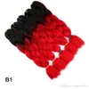 Ombre Xpression Braiding Hair Two Tree Tone Jumbo Box Crochet Braid Syntetic Extensions 100% Express Braids 24 tum över 40 färger