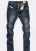 Mode-ontwerper Heren Ripped Biker Jeans Leer Patchwork Slim Fit Moto Denim Joggers voor mannelijke verontruste jeansbroeken