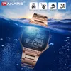 PANARS Business Men Watches Waterproof G Watch THOCK Stainless Steel Digital Wristwatch Clock Relogio Masculino Erkek Kol Saati 20291y