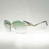 2022 Fabrika Toptan Yeni Vintage Elmas Kesim Boy Güneş Erkekler Leopar Tarzı Gafas Retro Shades Kadın Gözlük Çerçevesiz Gözlük Sürme için Gözlük