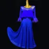 Stage Wear Ballroom Dress Standard American Smooth Waltz Tango Dresses Feather Gown Mq2391