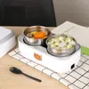 DMWD Elektryczne ogrzewanie Lunch Box Mini Zupa Gulasz Gulasz Kuchenka Ceramiczna Posiłek Pojemnik Bento Lunchbox Porridge Żywności Ogrzewacz Ogrzewacz 201015